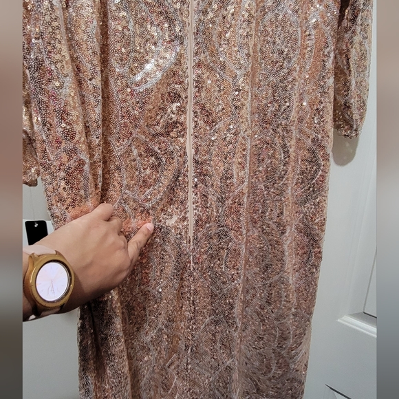My Michelle Juniors Rose Gold Sequins Dress (read description) * - Picture 9 of 12
